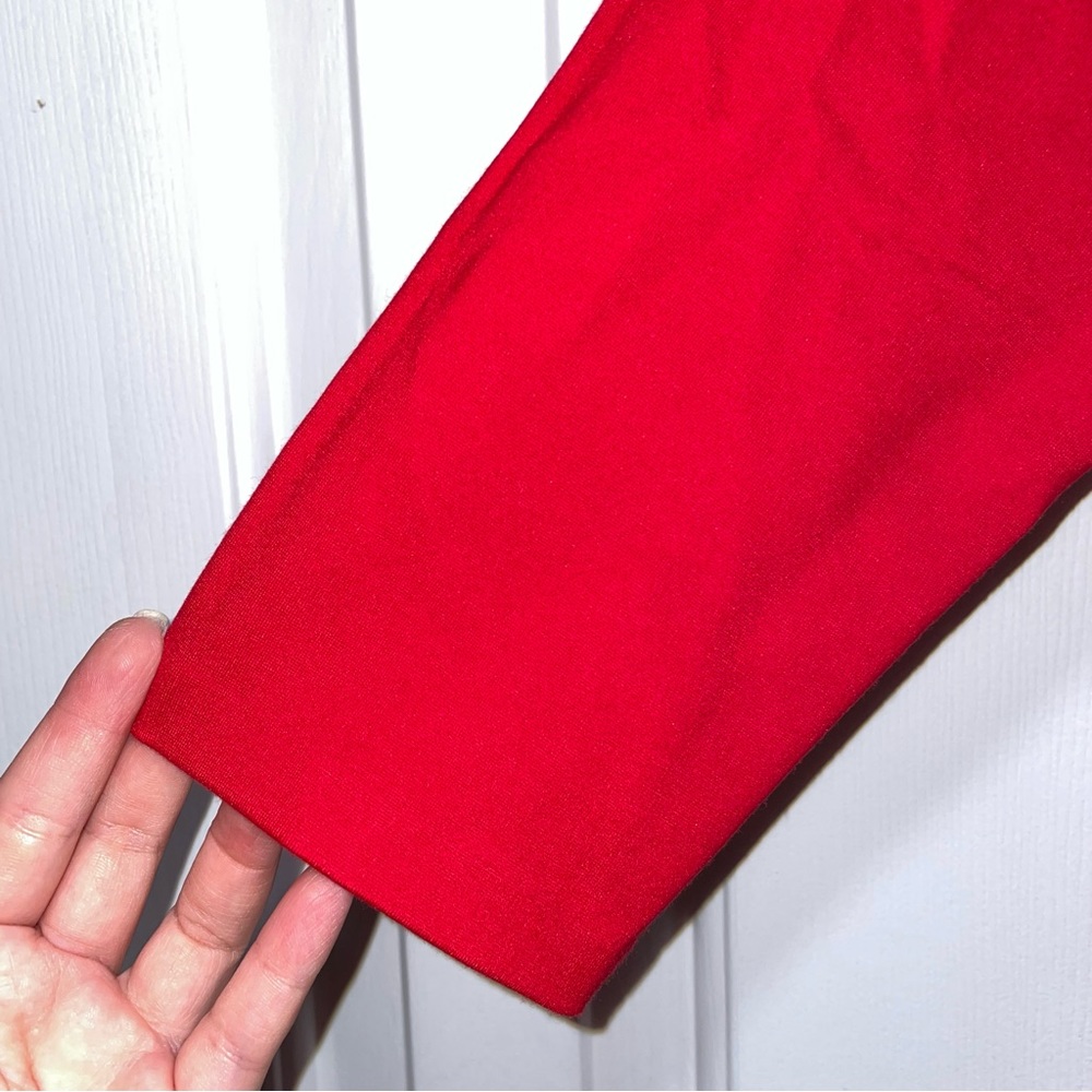 Talbots Red Ponte Knit Split Neck Top with Bow
Detail 3/4 Sleeved Blouse top S - Picture 9 of 14